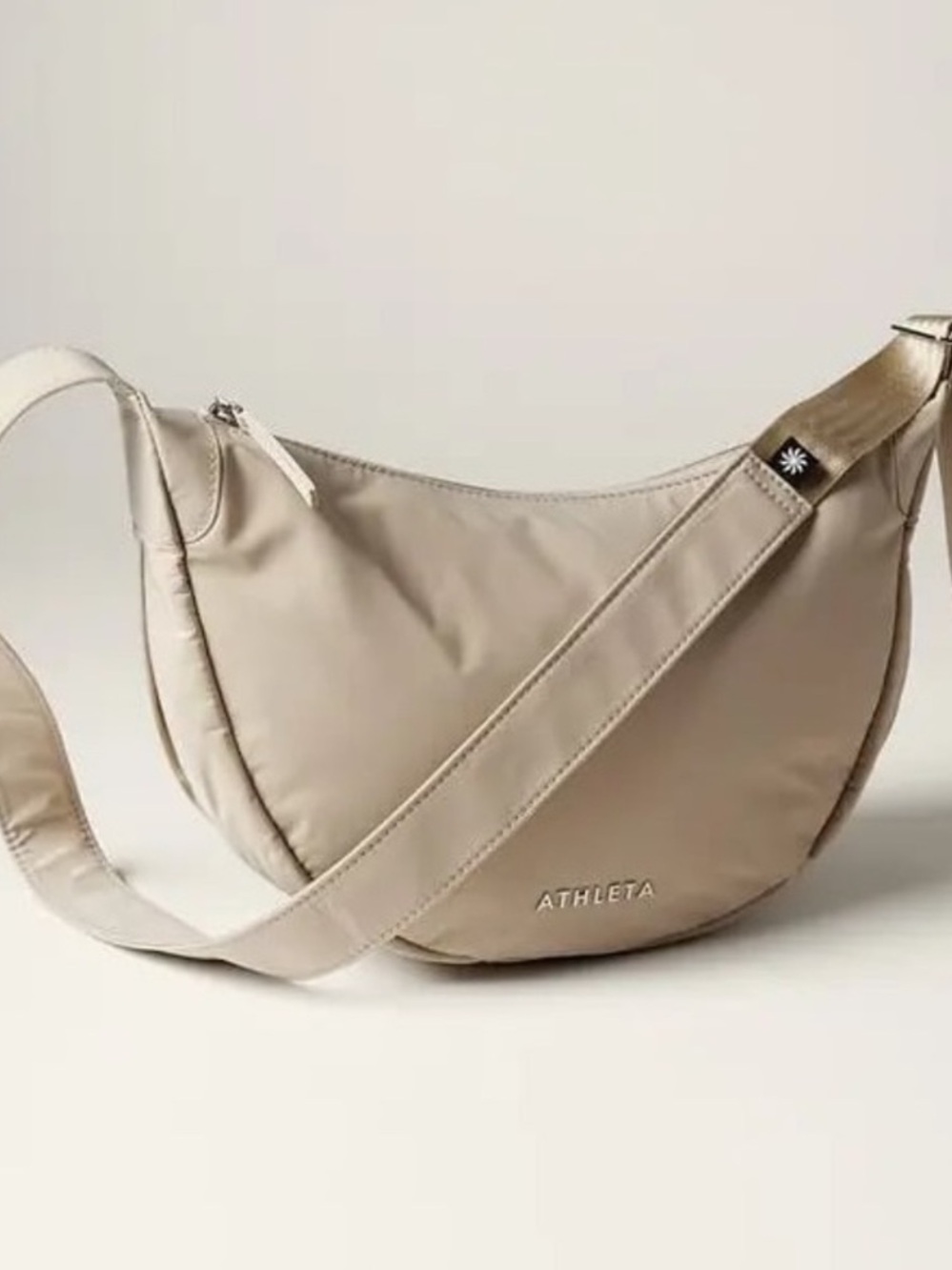Athleta All About Crossbody Bag Bone medium size